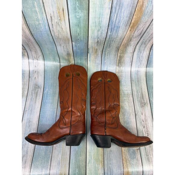 Sanders Boot Makers Vintage Brown Western Cowboy Boots Size 8.5 Brown 90's Tall - Picture 4 of 11
